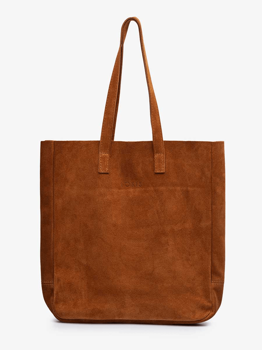сумка шоппер коричневый яркий замша