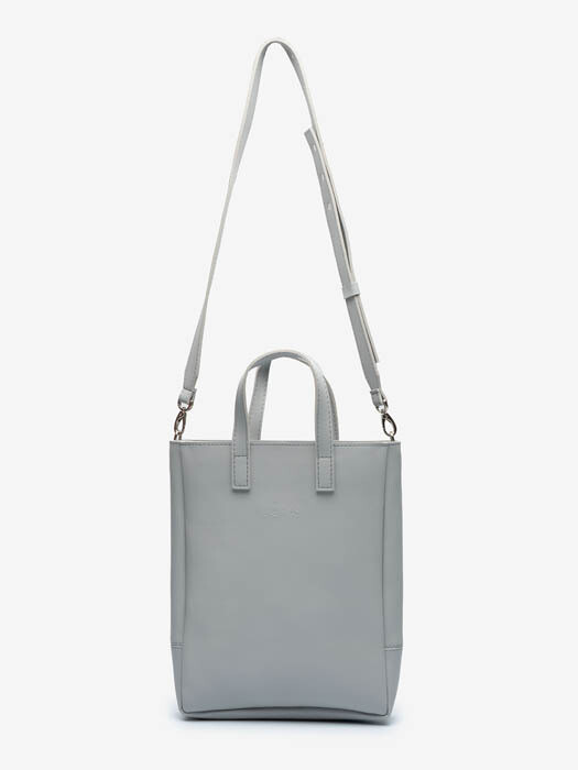 сумка мини-шоппер серый на молнии эко