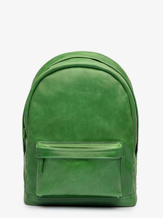 Рюкзак круглый большой Кожа зеленое яблоко