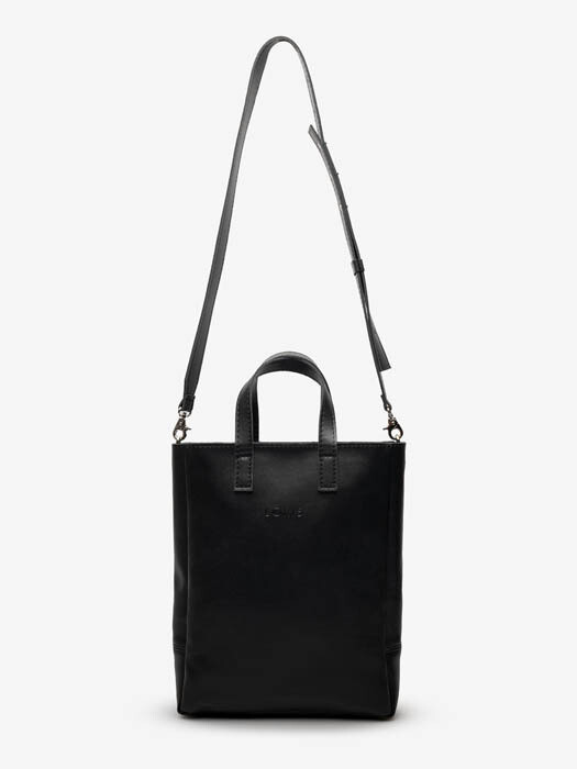 сумка мини-шоппер черный на молнии эко