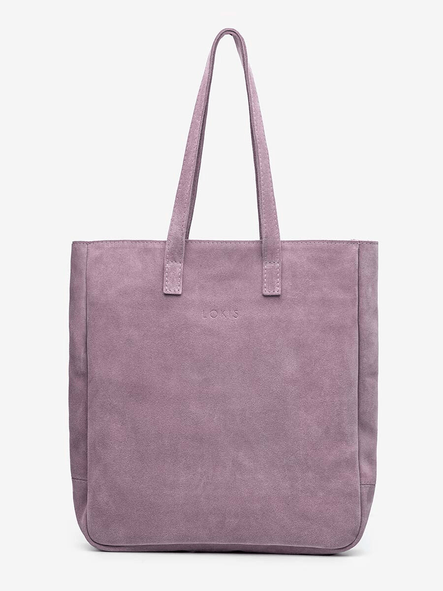 сумка шоппер пыльно-розовый на молнии замша