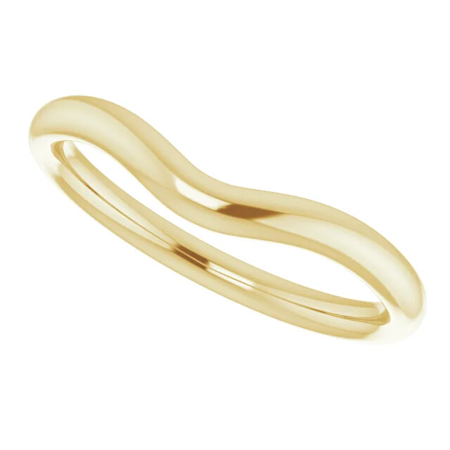 Gold Curved Wedding Band