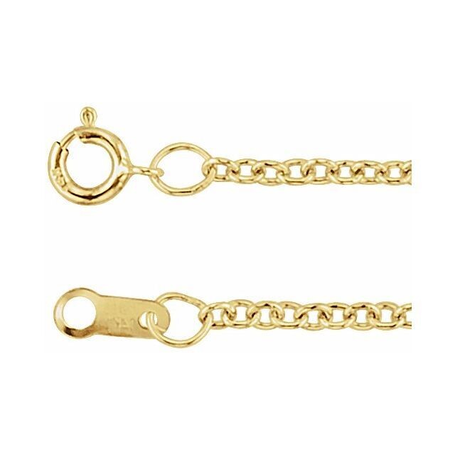 10K 1.5 mm Solid Cable 18" Chain