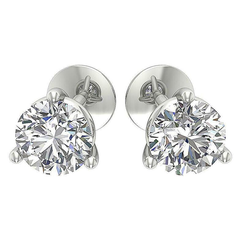 1.2 CTW Solitaire Diamond Earrings