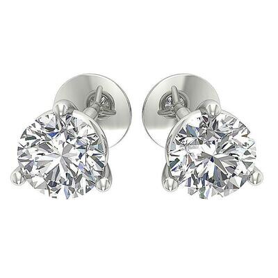 1.2 CTW Solitaire Diamond Earrings