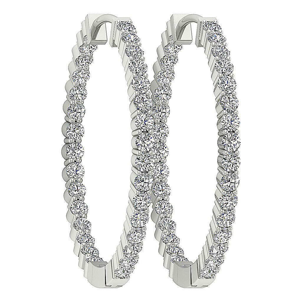 .9 CTW Hoop Diamond Earrings