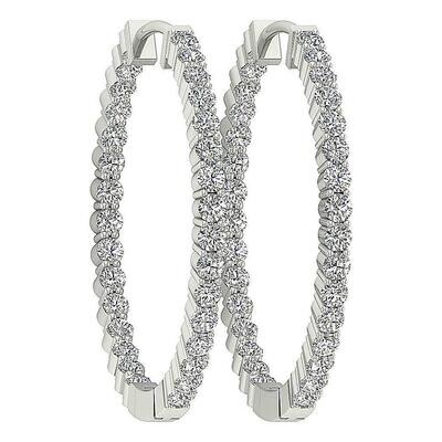 .9 CTW Hoop Diamond Earrings