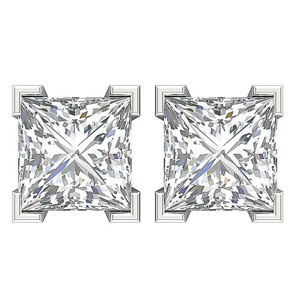 1.3 CTW Princess Solitaire Diamond Earrings