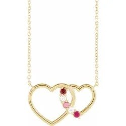 14k 5 Stone Interlocking Heart Pendant 14k 5 Stone Interlocking Heart Pendant