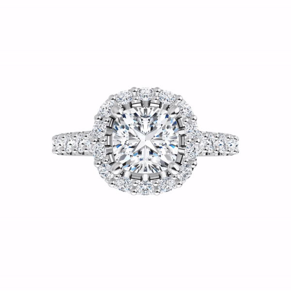 1.75 CTW Natural Diamond Cushion-Set Engagement Ring