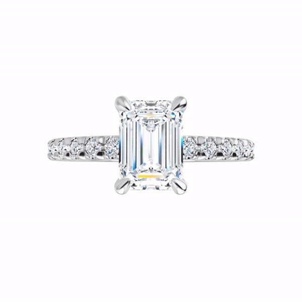 1.7 CTW Emerald Cut French-Set Engagement Ring 1.7 CTW Emerald Cut French-Set Engagement Ring