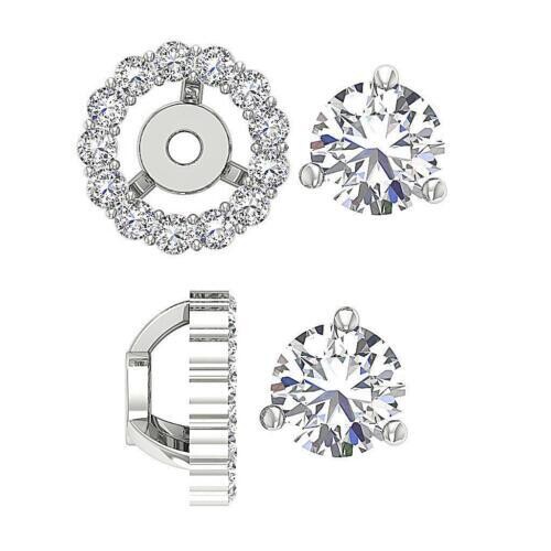 .85 CTW Stud Diamond Earrings with Halo Jacket