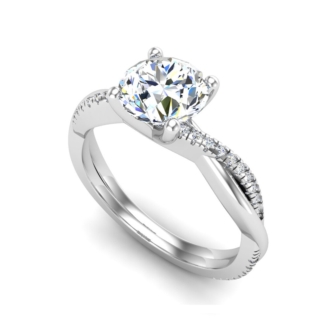 Emily Twisted Pave Engagement Ring Setting