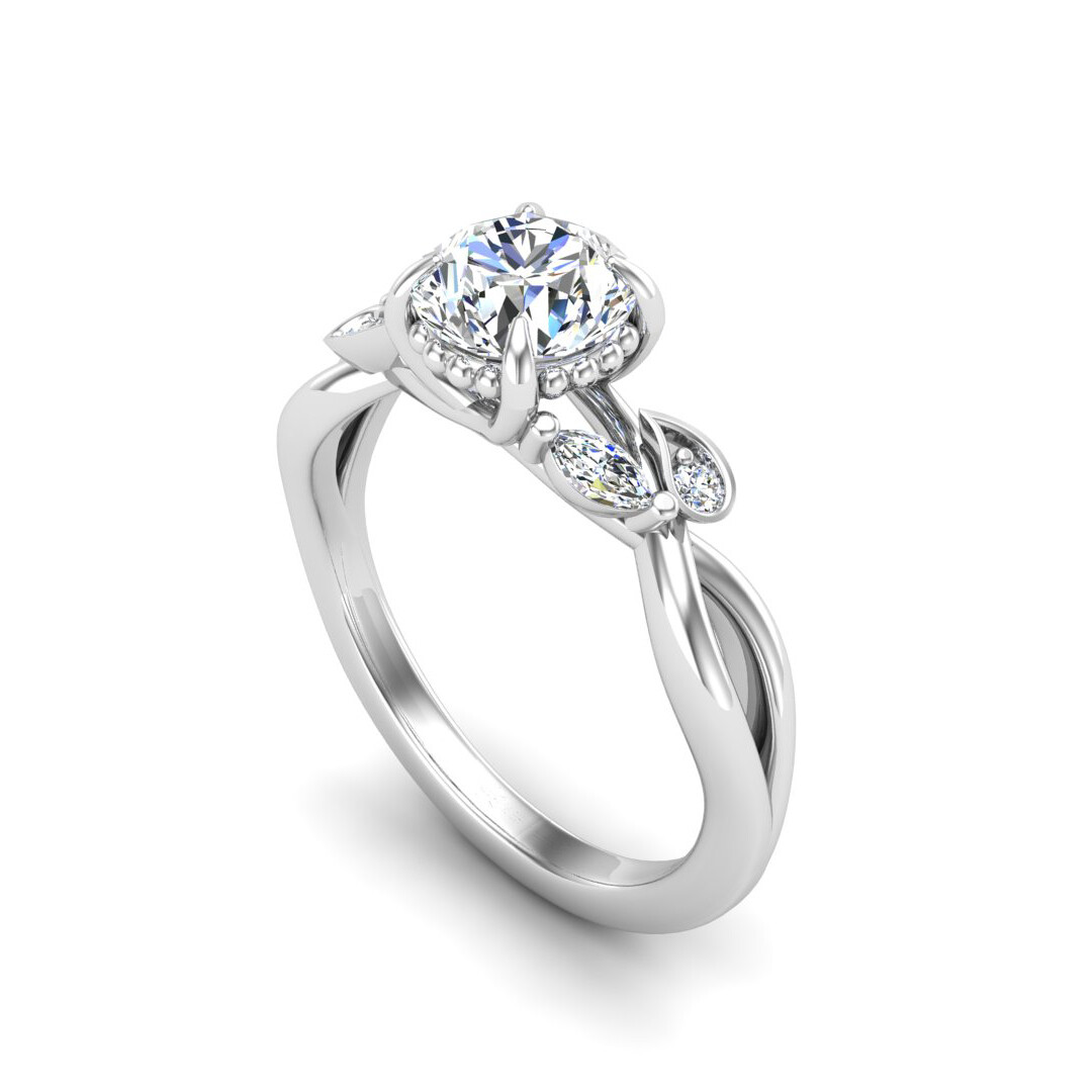 Anna Floral Halo Engagement Ring Setting
