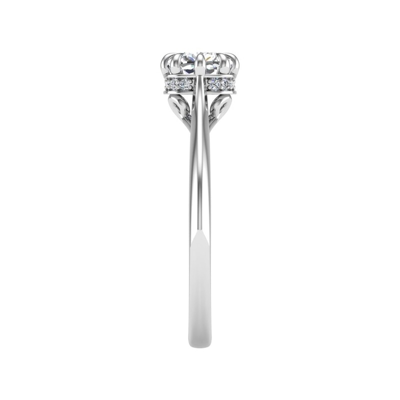 Ella Vintage Hidden Halo Solitaire Engagement Ring Setting