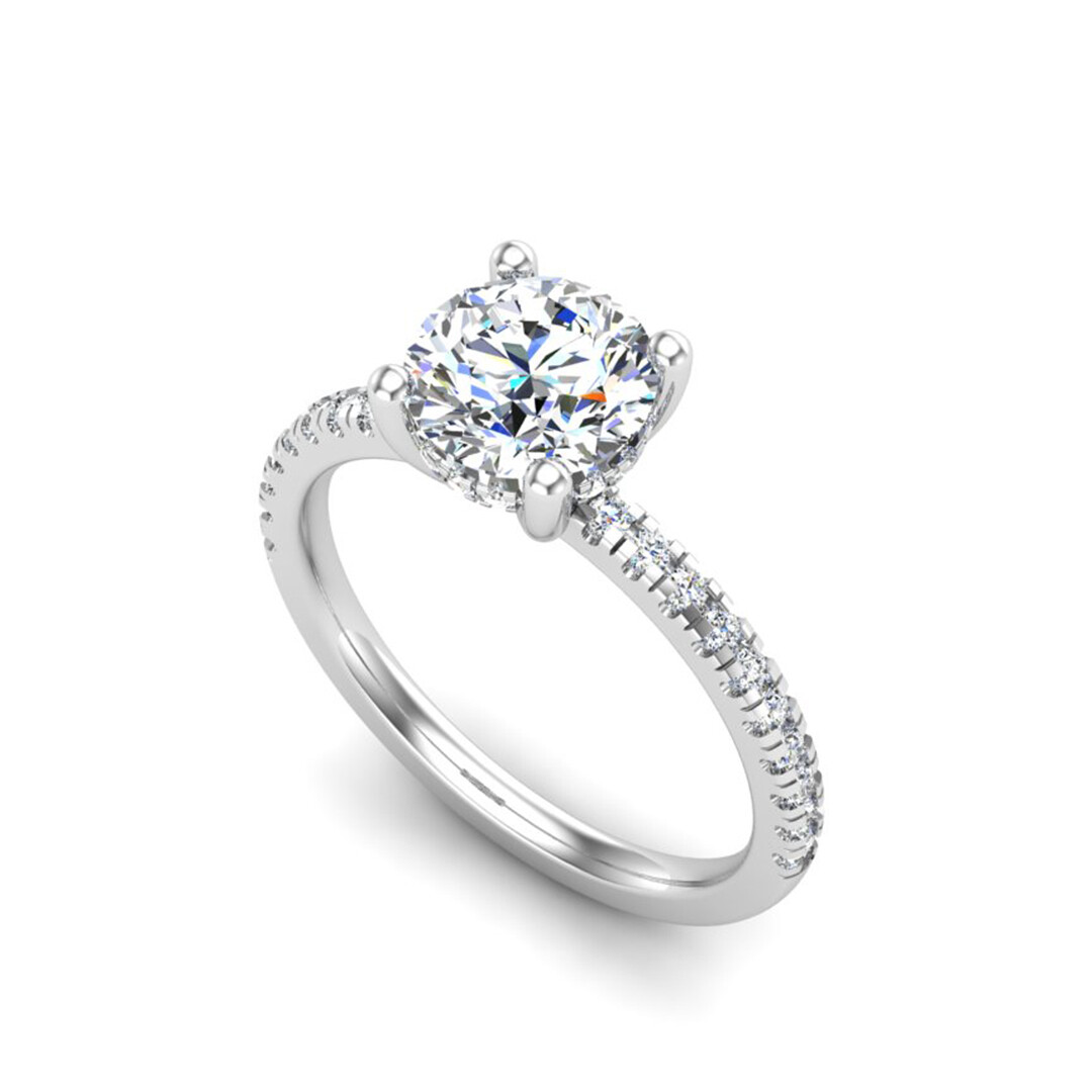 Gabriella Pave Hidden Halo Engagement Ring Setting