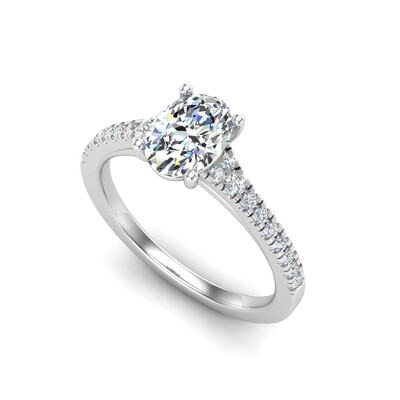 Camila Split Cathedral Setting with Pave Set Band Engagement Ring Setting