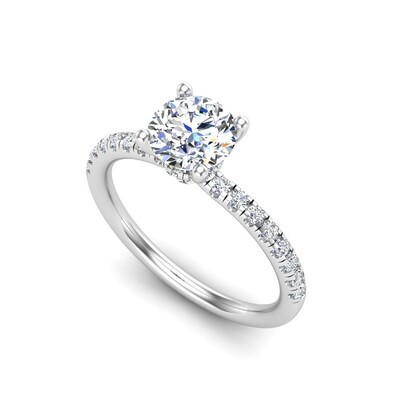 Charlotte Hidden Halo Setting with Pave Set Band Engagement Ring Setting