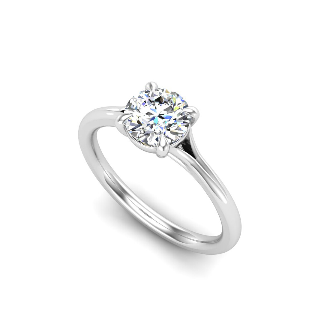 Isabella 4 Prong Solitaire Split Shank Engagement Ring Setting