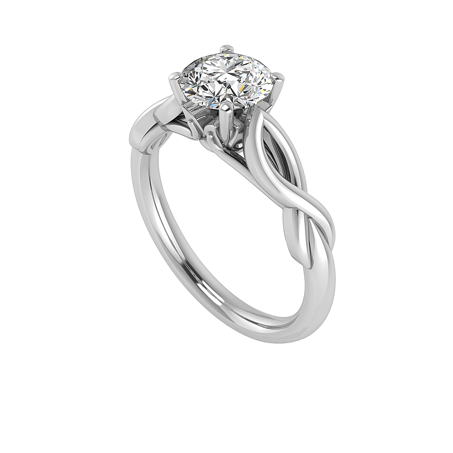Mia Twisted Band Solitaire Engagement Ring Setting