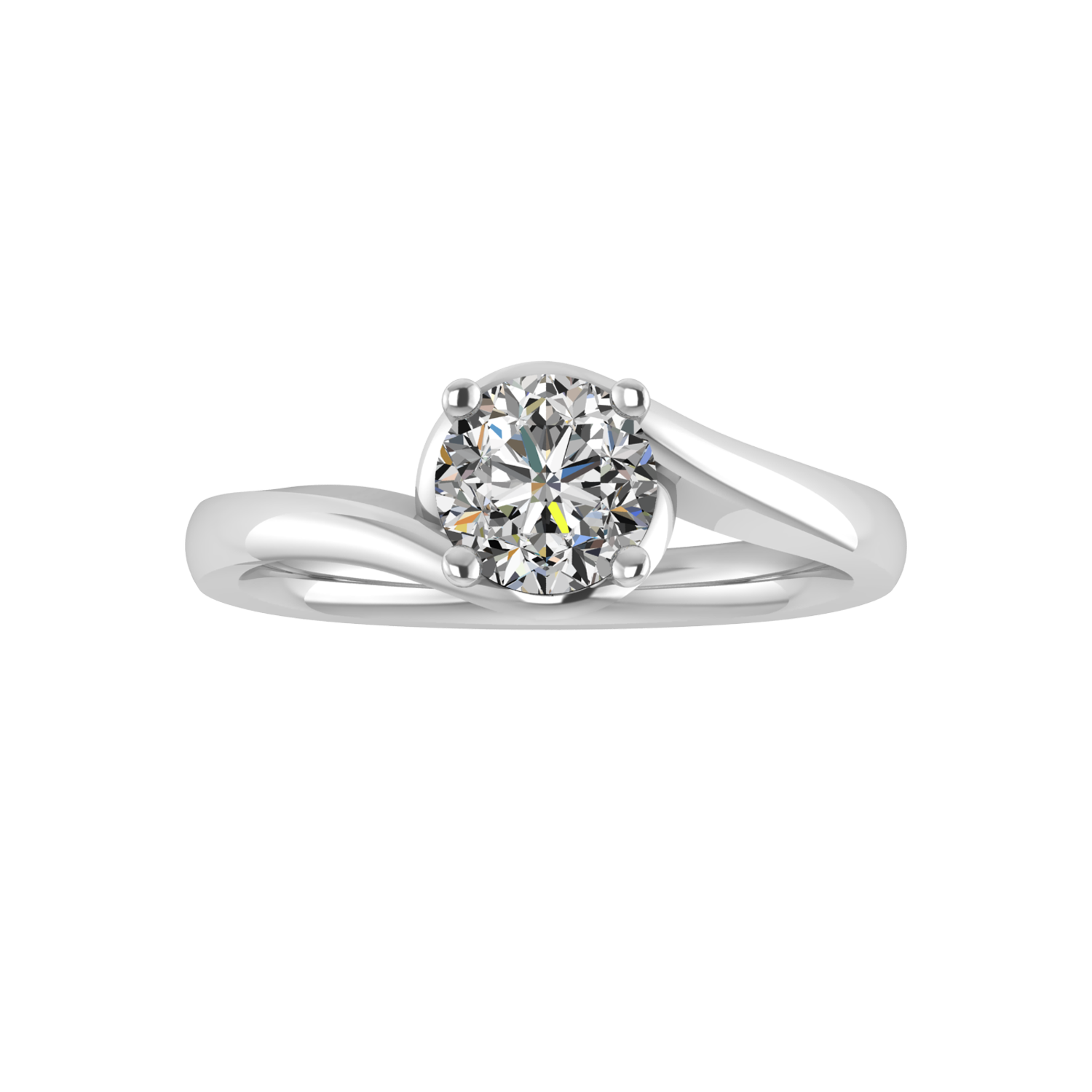 Evelyn Offset Solitaire Engagement Ring Setting
