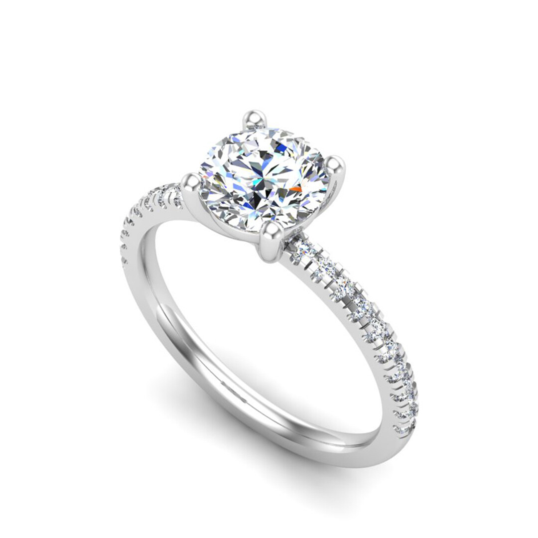 Kennedy Solitaire Floral Accented Style  Engagement Ring Setting