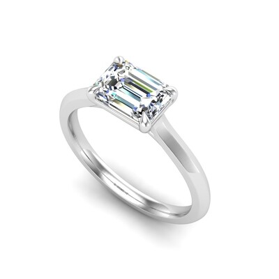 Ayesha Emerald Cut Solitaire Engagement Ring Setting