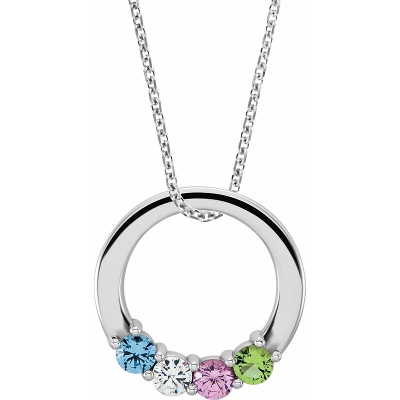 14k Family Circle Birthstone Pendant 14k Family Circle Birthstone Pendant
