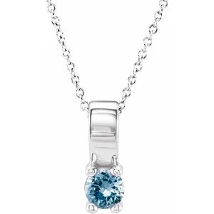 14k Family Heart Birthstone Pendant