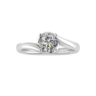 Evelyn Offset Solitaire Engagement Ring Setting