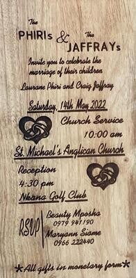 Wedding card engraving