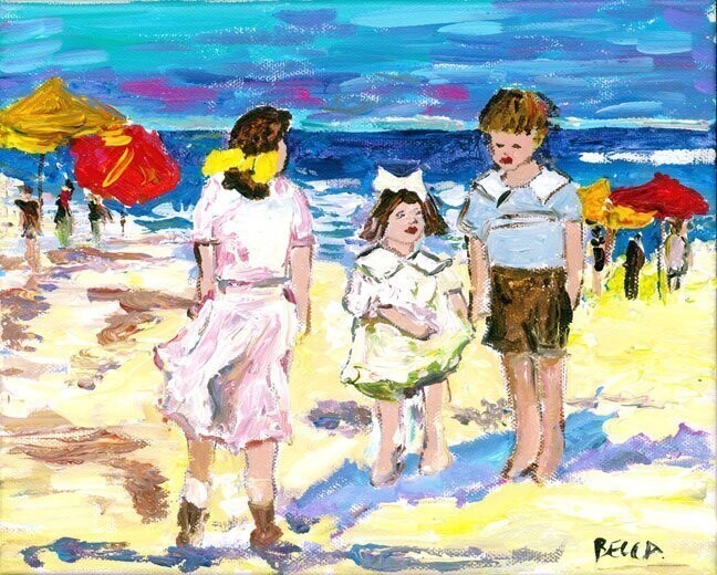 "3 Children at the Beach" by Becca Speight