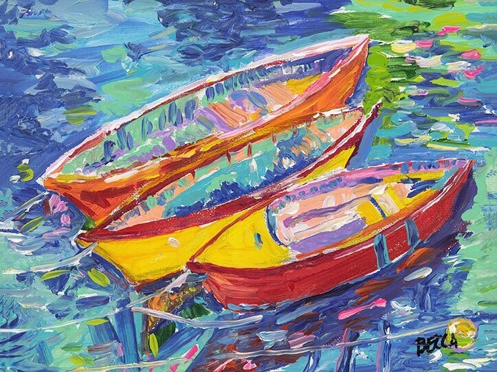 "Colorful Boat Trio" by Becca Speight