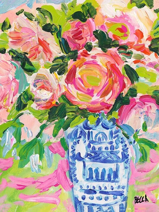 "Blue Vase Peonies" by Becca Speight