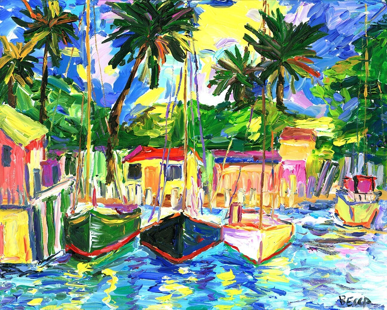 ""Sailboats at Dockside" by Becca Speight