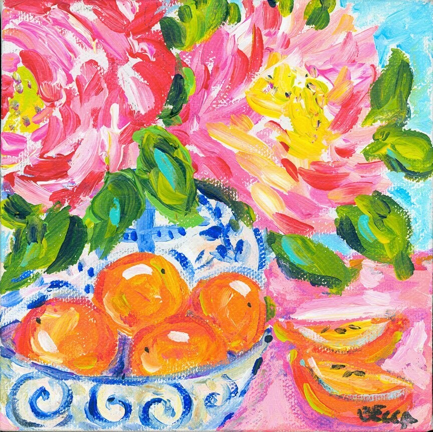 "Oranges and Flowers-1" by Becca Speight