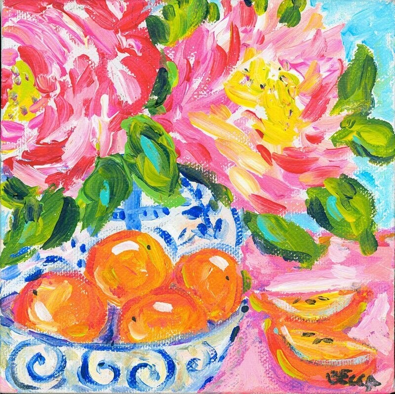"Oranges and Flowers-1" by Becca Speight