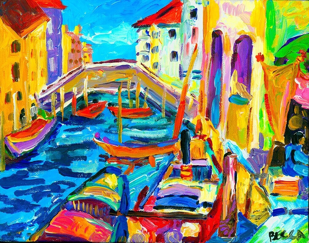 "Venice Boats and Barge" by Becca Speight