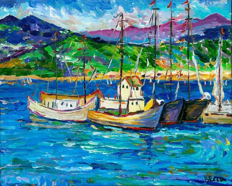 "Blue Lake Boats in Tandem" by Becca Speight