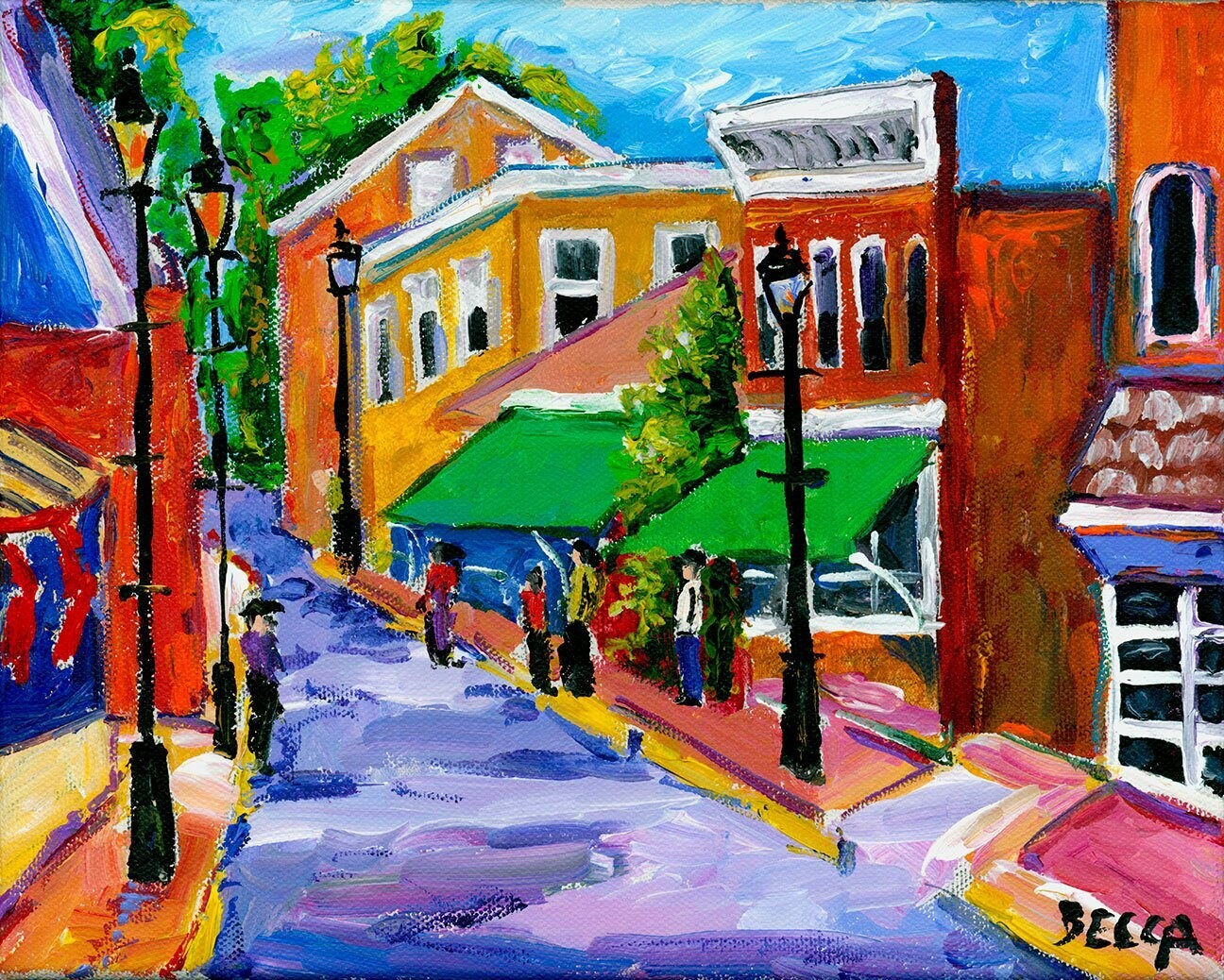 "Village with Purple Street" by Becca Speight