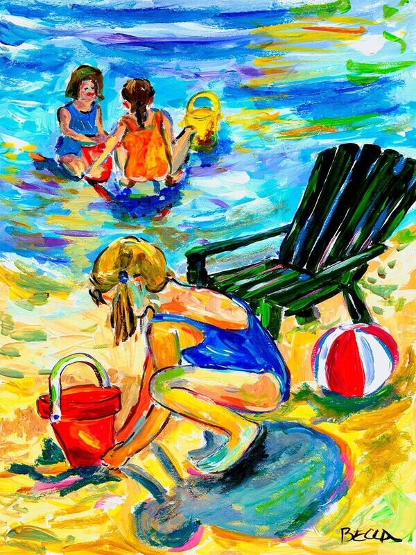 "Girls at Beach Chair" by Becca Speight