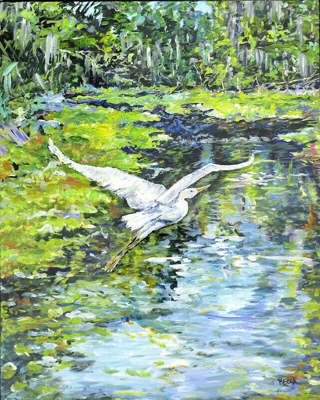 "Egret Flight" by Becca Speight
