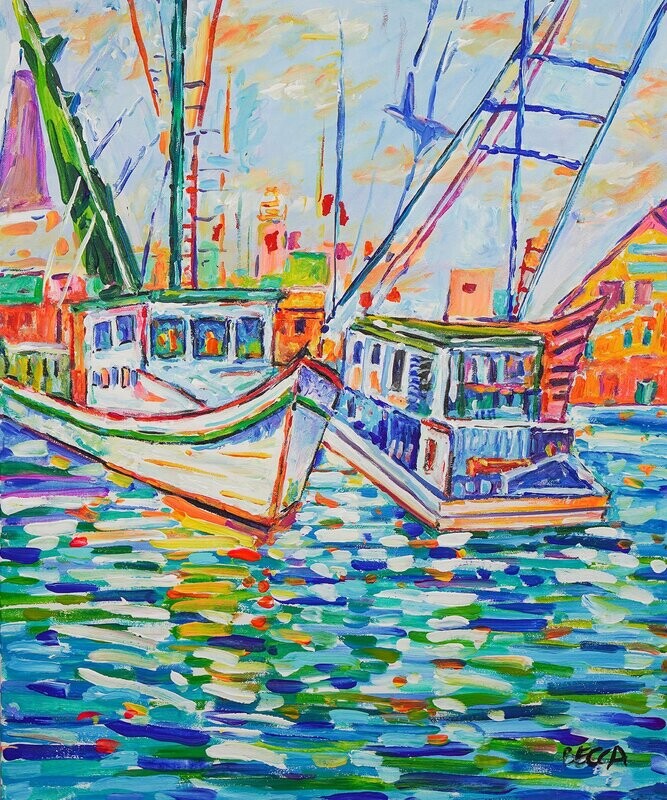 "Houseboat and Trawler" by Becca Speight