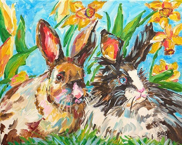 "Two Colorful Bunnies" by Becca Speight