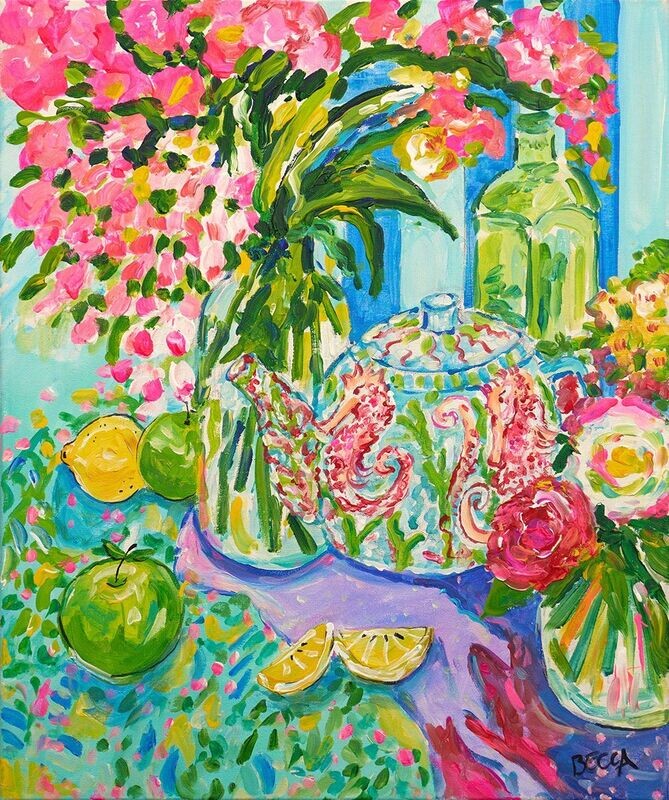 "Seahorse Bowl Floral" by Becca Speight