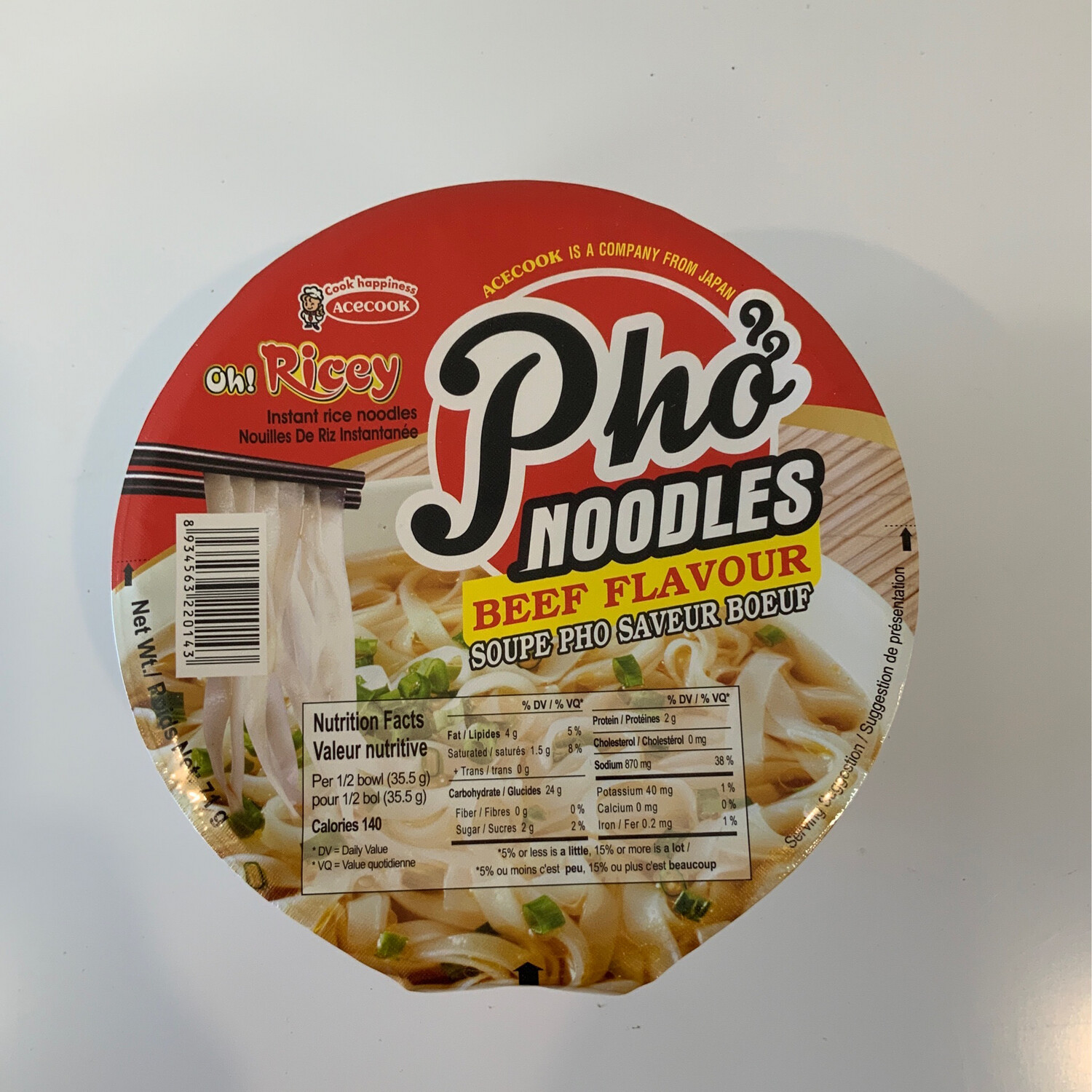 Oh! Ricey - Pho Noodles ( Bowl ) - Beef Flavour