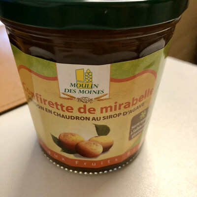Confiturette à la MIRABELLE (à faible IG): 330 g net.