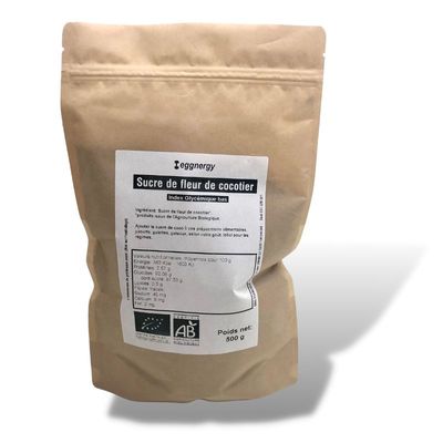 Sucre de coco bio en sachet de 500 g