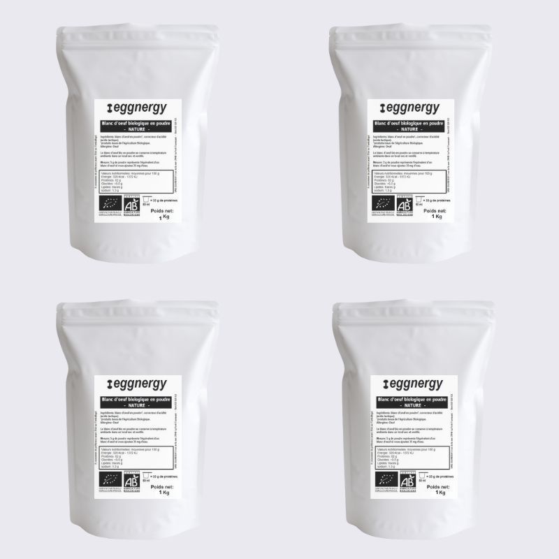 Blanc d’œuf bio poudre: 4 kg - Code 0