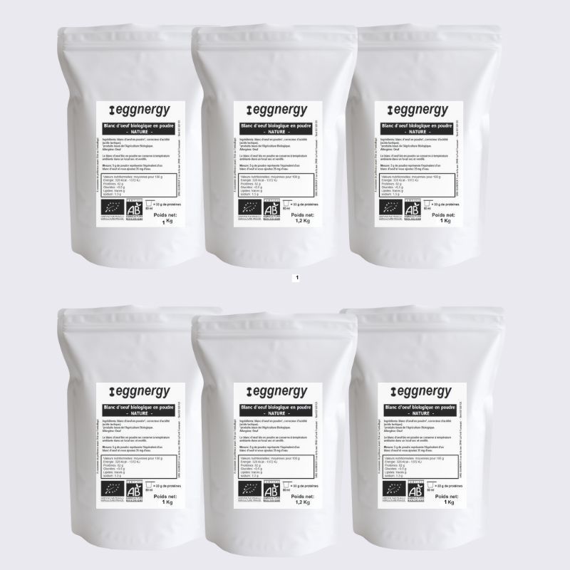Blanc d’œuf bio poudre: 6 kg - Code 0